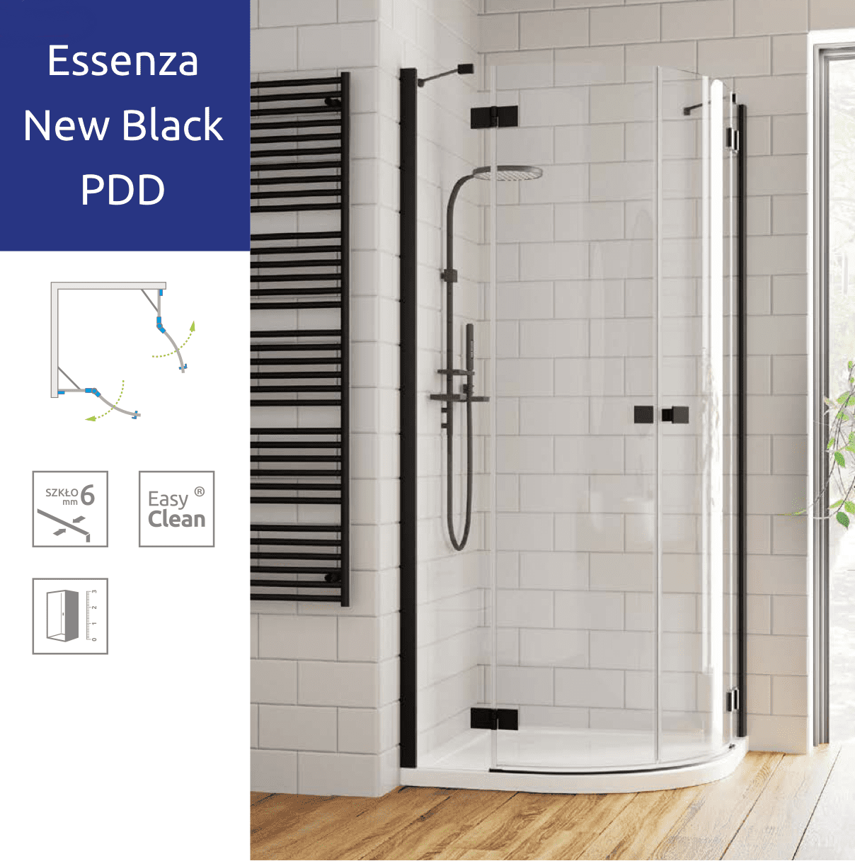 Душова кабіна Radaway Essenza New Black PDD Душова кабіна Radaway Essenza New Black PDD