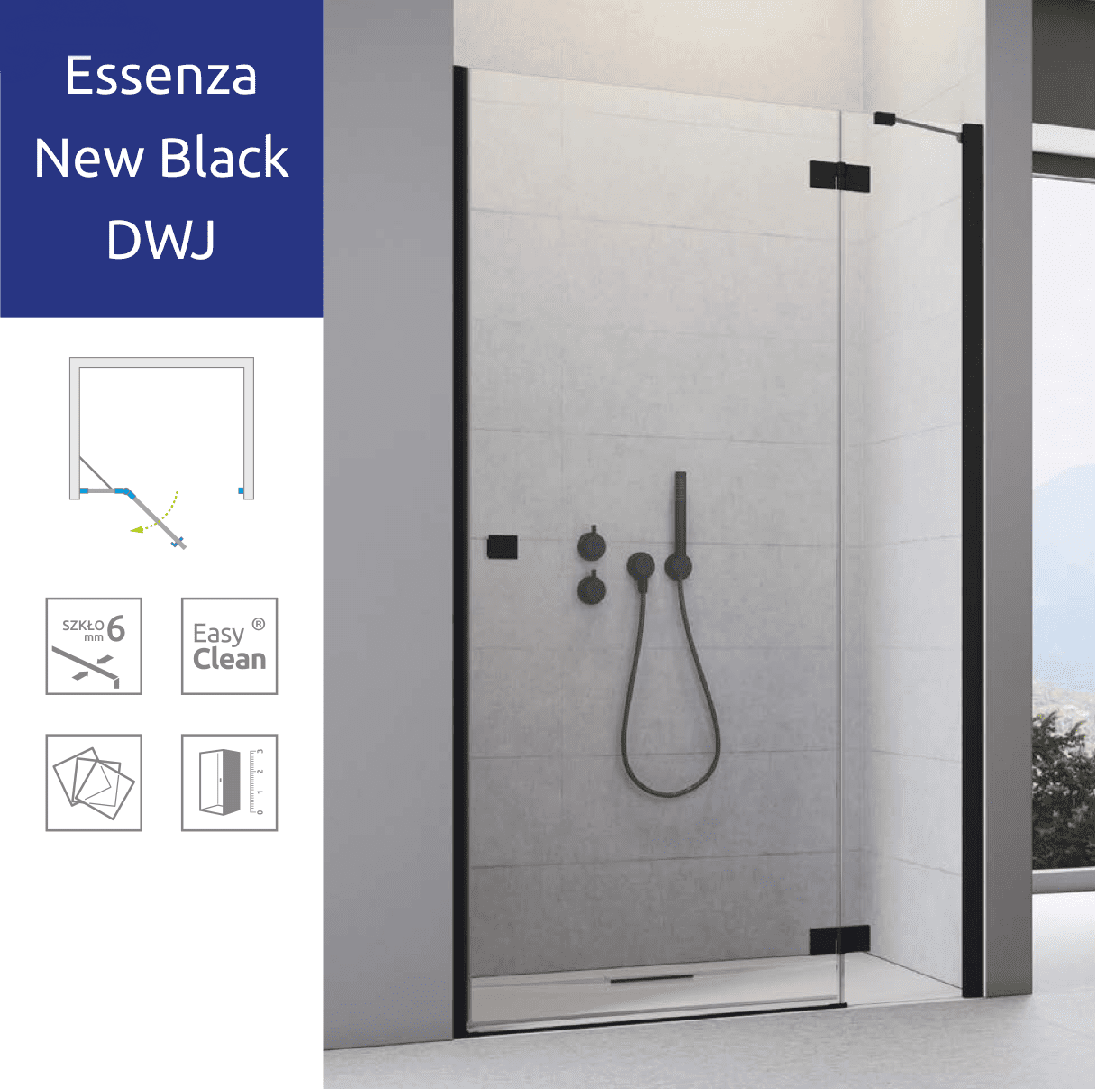 Душові двері Radaway Essenza New Black DWJ 130 Душові двері Radaway Essenza New Black DWJ 130