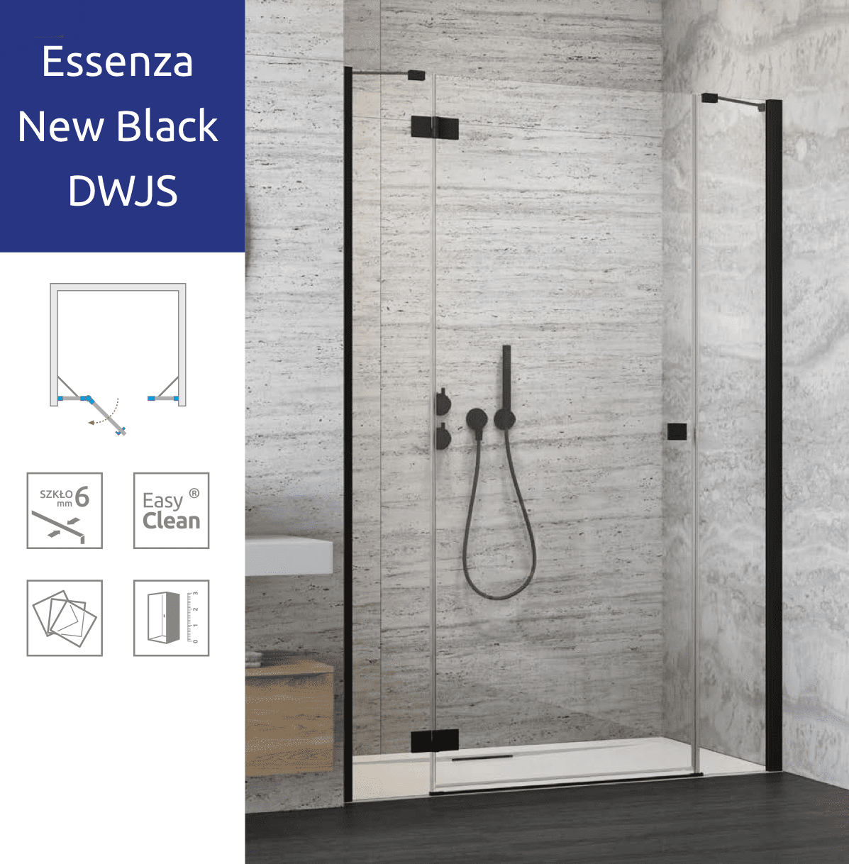 Душевые двери Radaway Essenza New Black DWJS 140