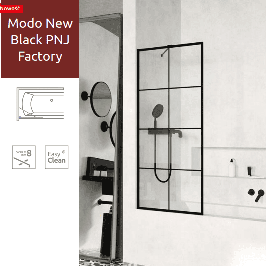 Шторка для ванни Radaway Modo New Black PNJ Factory 100