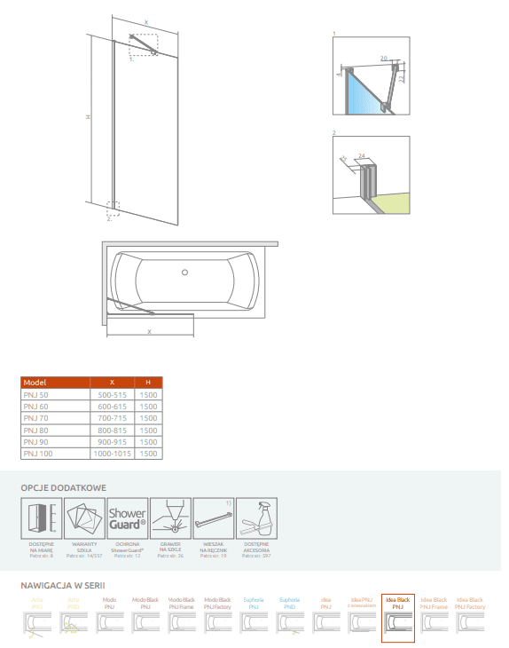 Шторка для ванны Radaway Idea  Black PNJ