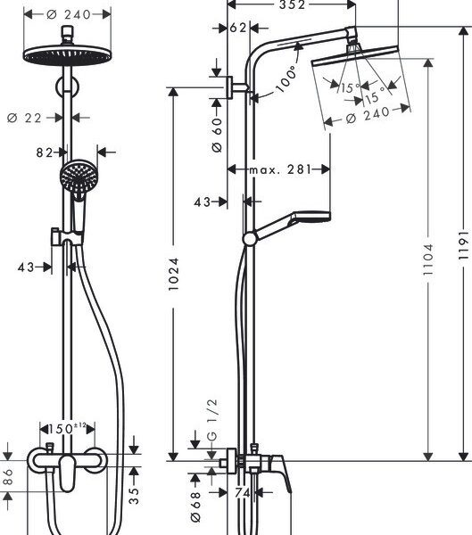 Душова система HANSGROHE CROMETTA
