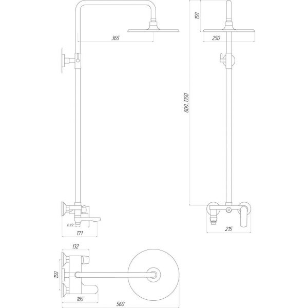 Душова система Lux GLA-0002N-10-BB