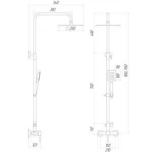 Душевая система  Lux ALPEN  SBT1-SQ-05-304