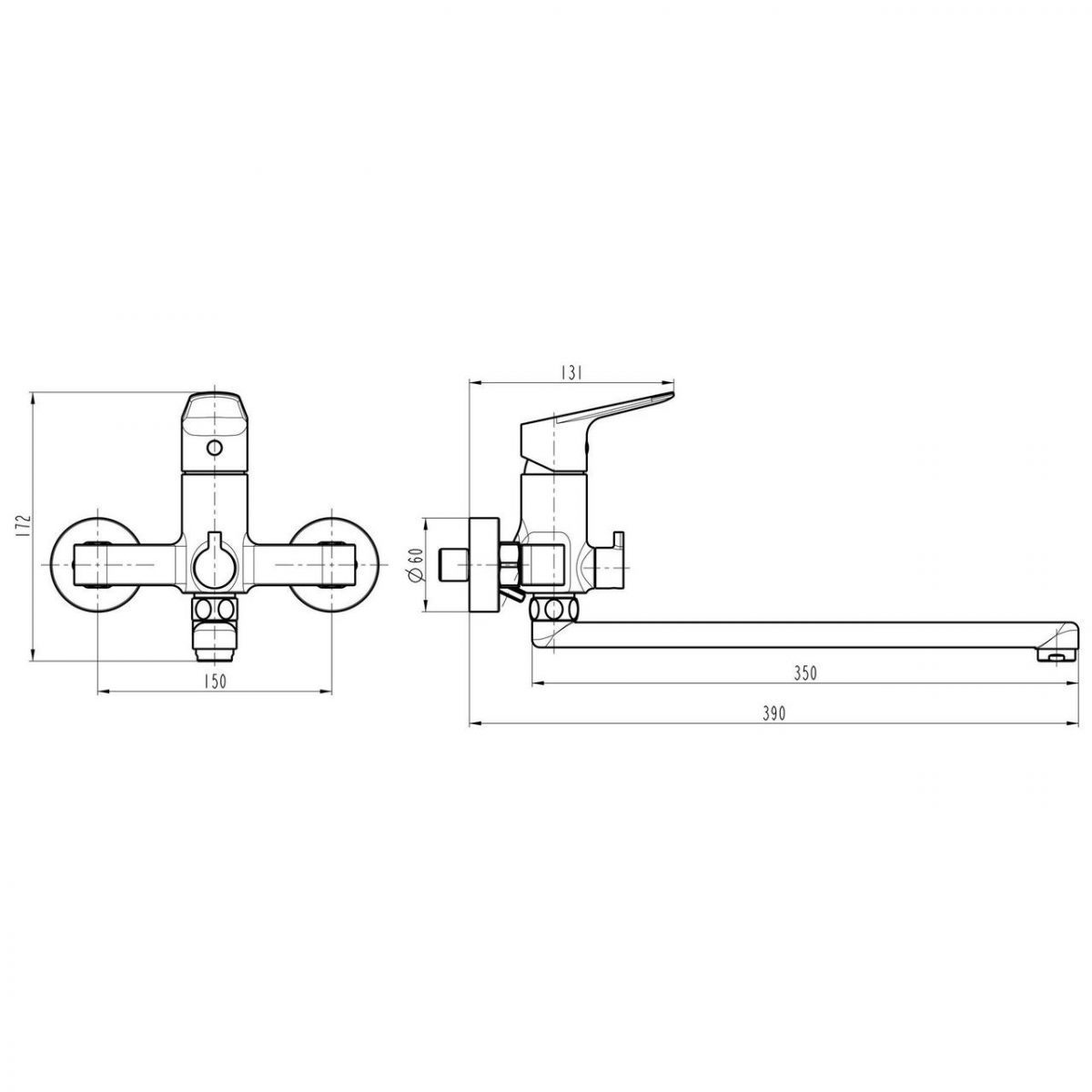 Змішувач для ванни Dante Zara TZ-13208-H37