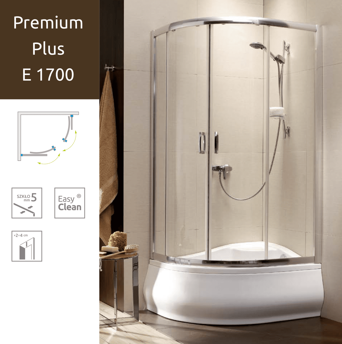 Душова кабіна Radaway Premium Plus E1700 120х90 Душова кабіна Radaway Premium Plus E1700 120х90