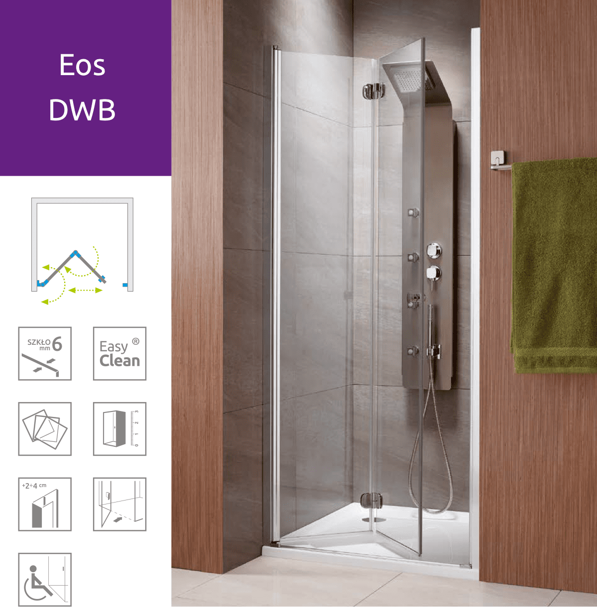 Душевые двери Radaway Eos DWB 90