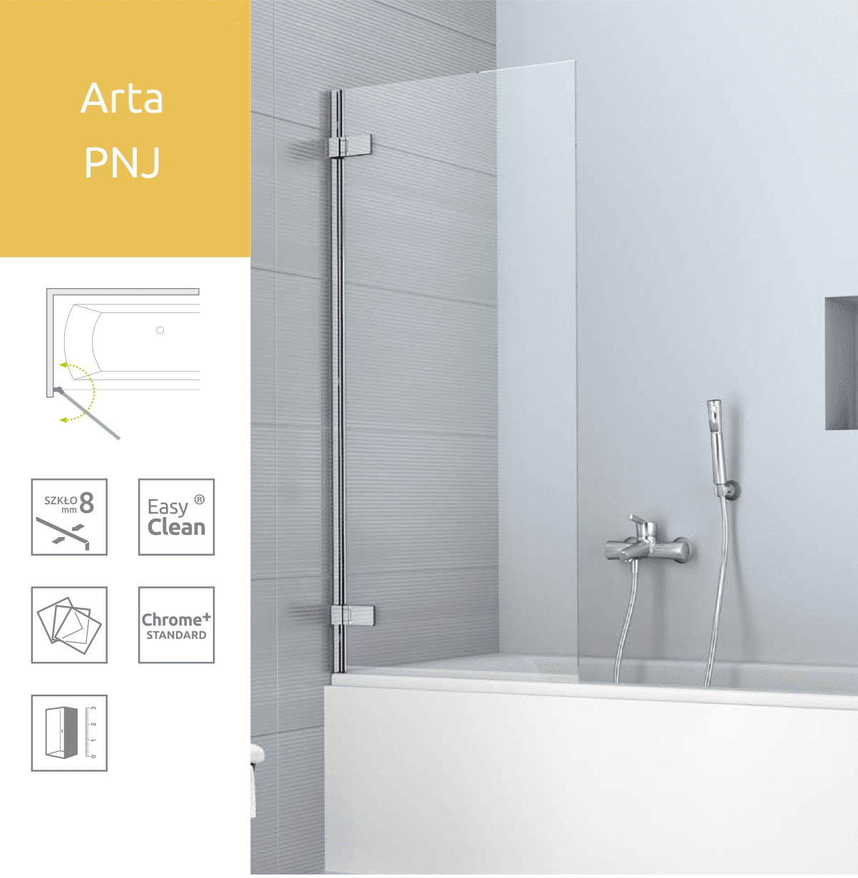 Шторка для ванны Radaway Arta PNJ