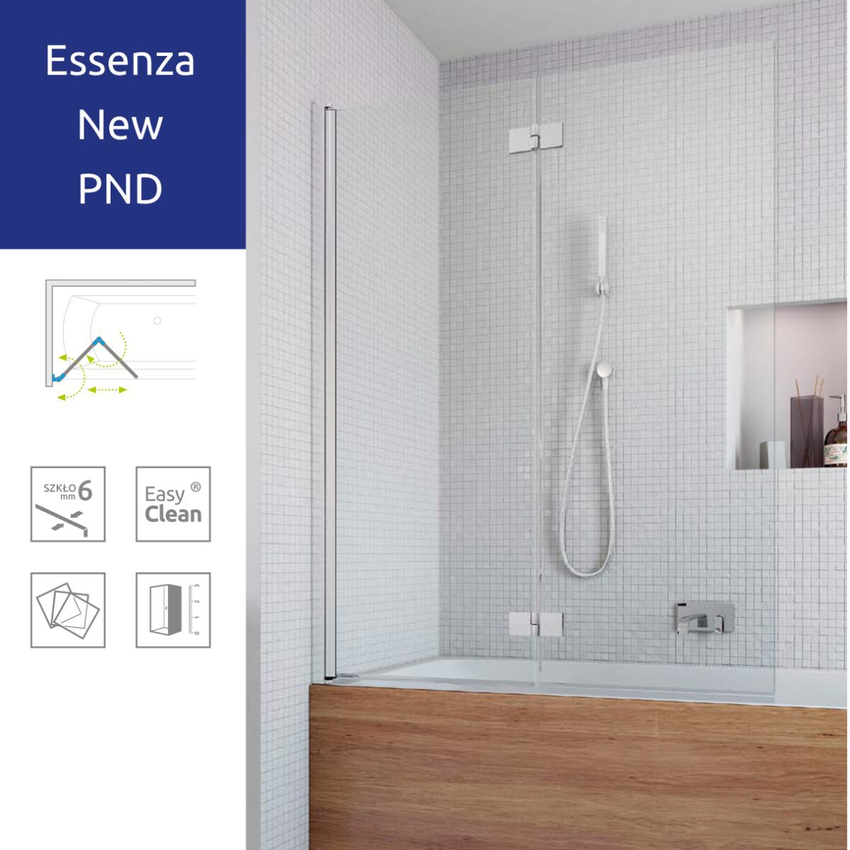 Шторка для ванни Radaway Essenza New PND 152 см 120