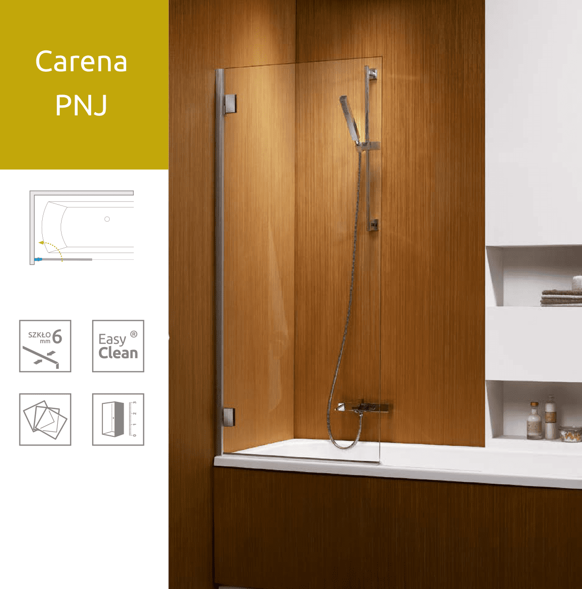 Шторка для ванны Radaway Carena PNJ