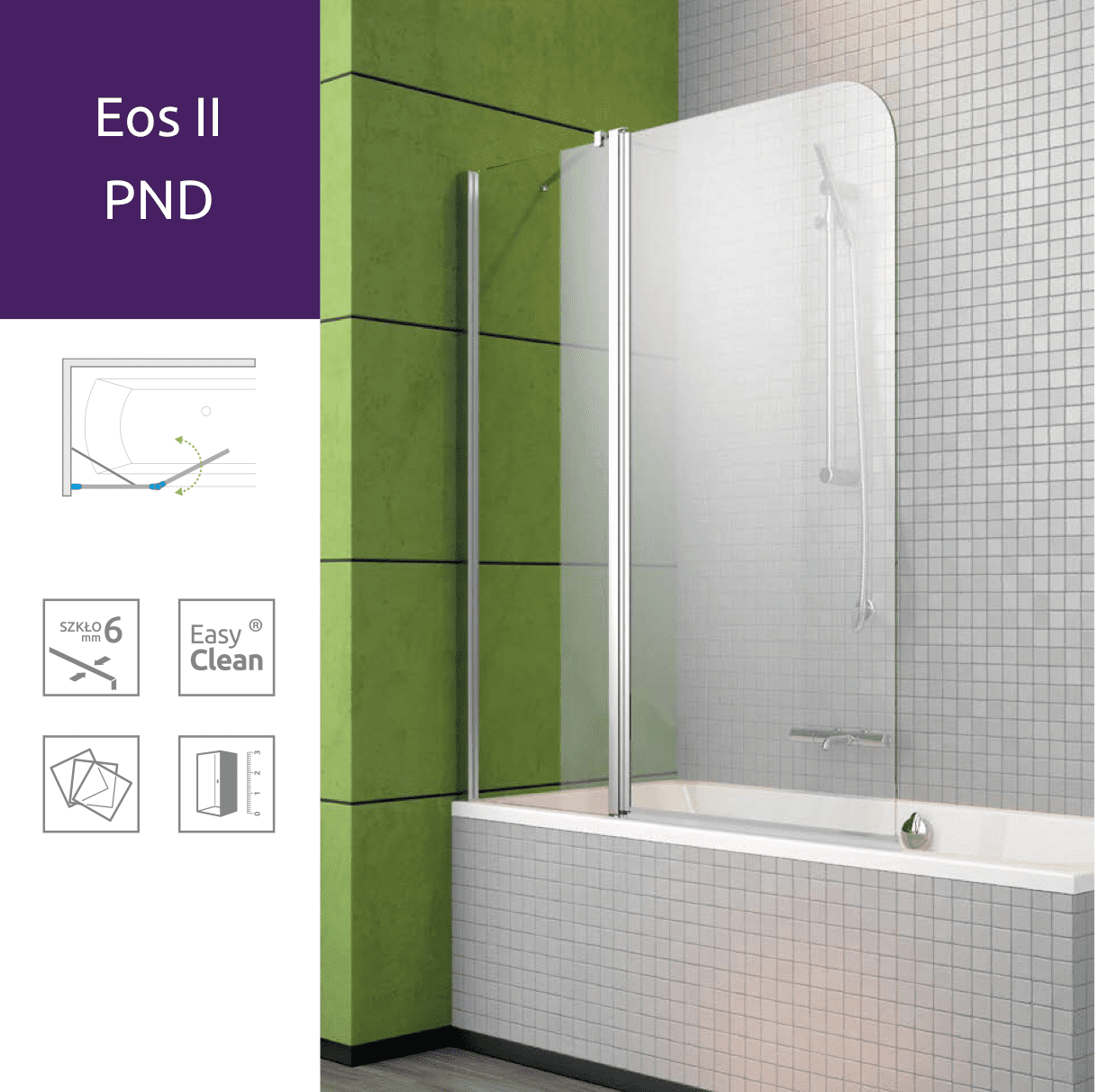 Шторка для ванны Radaway Eos II PND 130