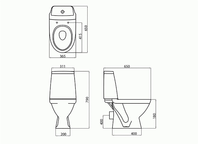 Унітаз підлоговий компакт Kolo Modo горизонтальний
