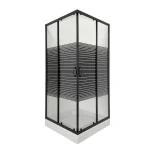 Душова кабіна Lines Black 90x90 см з піддоном 13 см
