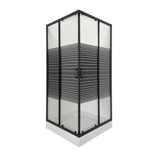 Душова кабіна Lines Black 90x90 см з піддоном 13 см