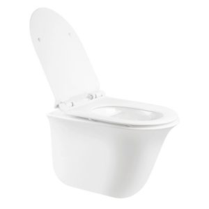 Унітаз підвісний Qtap Virgo WHITE Rimless з сидінням Slim Duroplast/ Soft-close