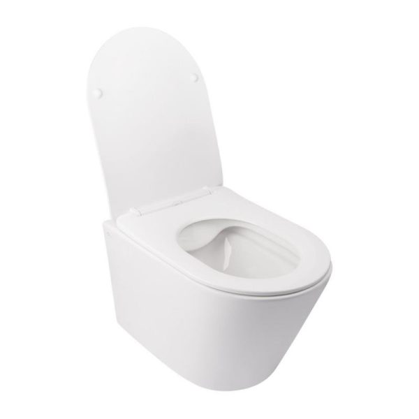 Унітаз підвісний Qtap Swan WHITE Rimless з сидінням Slim Duroplast/ Soft-close