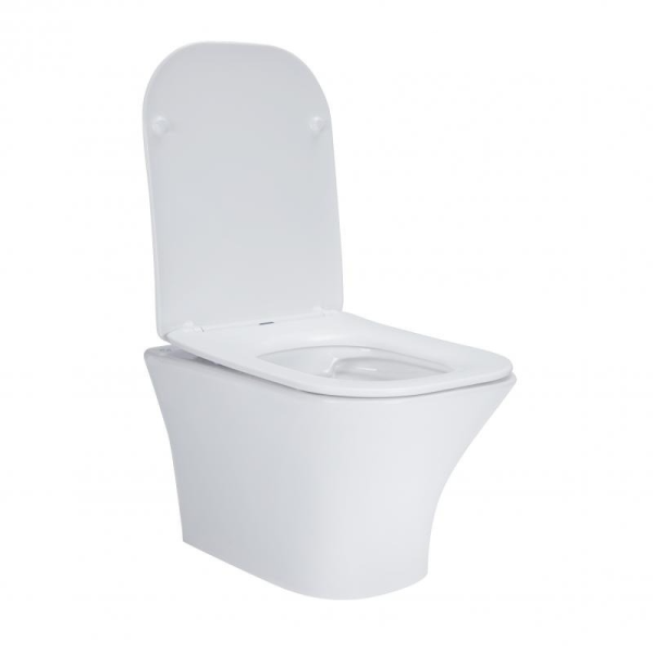 Унітаз підвісний Qtap Presto WHITE Rimless з сидінням Slim Duroplast/ Soft-close