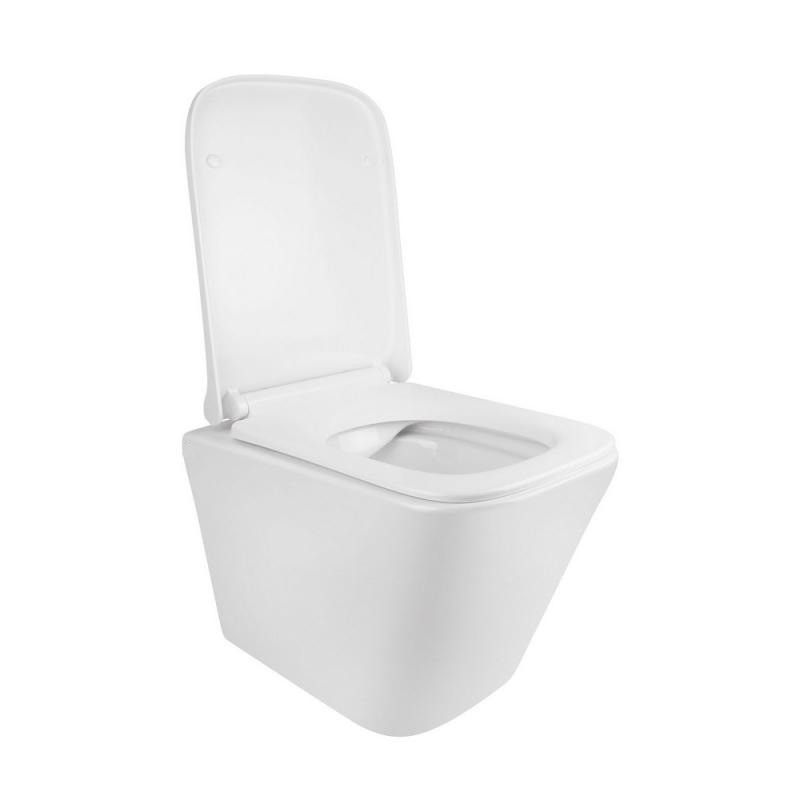 Унітаз підвісний Qtap Tern WHITE Rimless з сидінням Slim Duroplast/ Soft-close