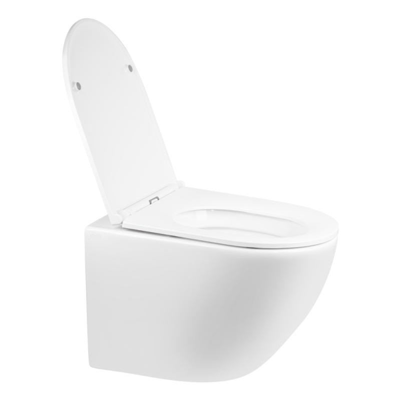 Унітаз підвісний Qtap Robin WHITE Rimless з сидінням Slim Duroplast/ Soft-close