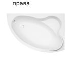 Ванна акрилова кутова Dante Adalina 160х100 см