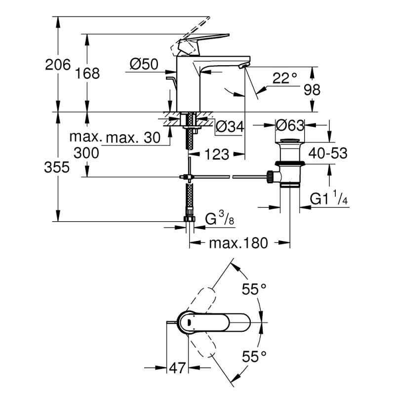 Змішувач для умивальника Grohe Eurosmart Cosmopolitan 23325000