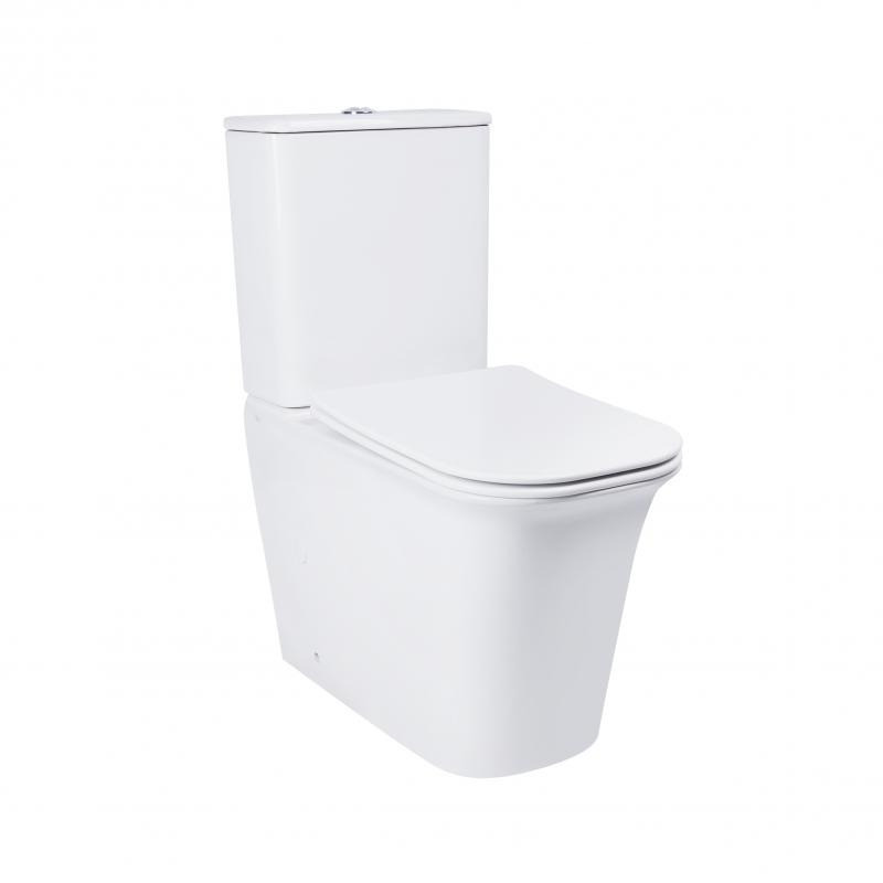 Унітаз Qtap Nando підлоговий Rimless з сидінням Slim Duroplast/ Soft-close