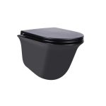 Унітаз підвісний Qtap Virgo Matt Black Rimless з сидінням Slim Duroplast/ Soft-close