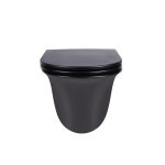 Унітаз підвісний Qtap Virgo Matt Black Rimless з сидінням Slim Duroplast/ Soft-close