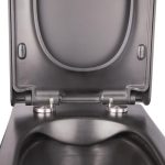 Унітаз підвісний Qtap Tern Matt Black Rimless з сидінням Slim Duroplast/ Soft-close