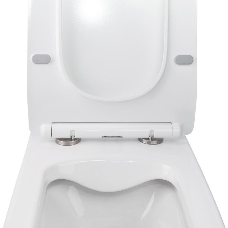 Унітаз підвісний Qtap Crow WHITE Rimless з сидінням Slim Duroplast/ Soft-close