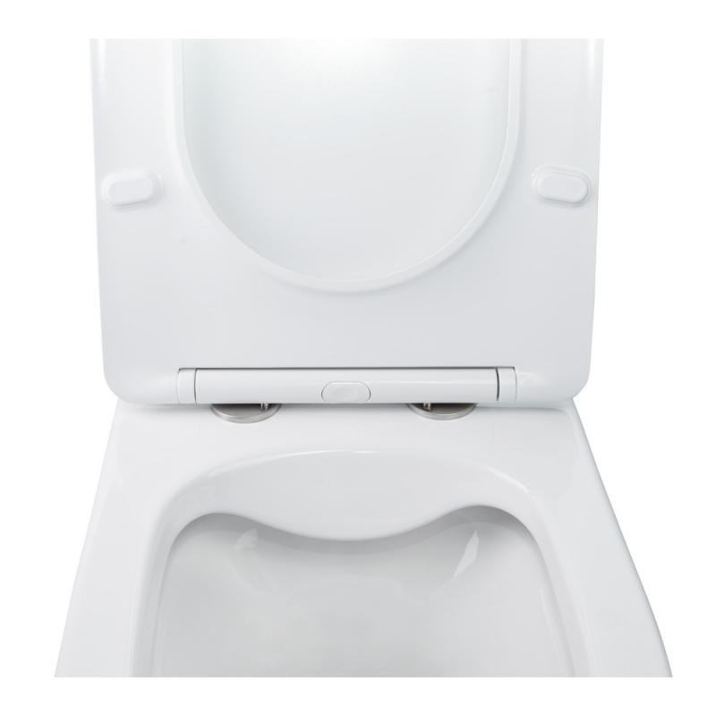 Унітаз підвісний Qtap Swan WHITE Rimless з сидінням Slim Duroplast/ Soft-close