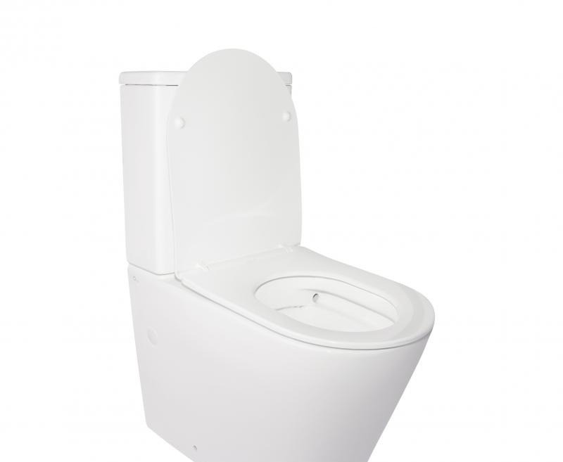 Унітаз Qtap Stork підлоговий Rimless з сидінням Slim Duroplast/ Soft-close