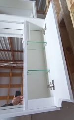 Дзеркальна шафка в ванну кімнату 90 см "Simple" з підсвіткою LED