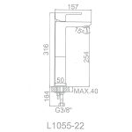 Змішувач для умивальника Dante LM1055-22 високий