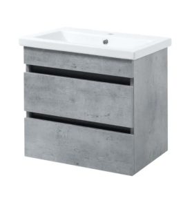 Тумба підвісна Minimal Grey 60 см з умивальником Cers