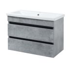 Тумба підвісна Minimal Grey 80 см з умивальником Комо