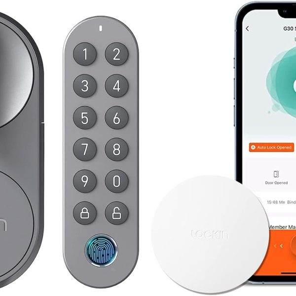 Розумний дверний замок Lockin 6-в-1, Wi-Fi, Bluetooth, з функцією відбитку пальця