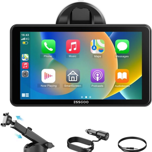 7-дюймовий IPS-дисплей ESSGOO Apple CarPlay та Android Auto (2493)
