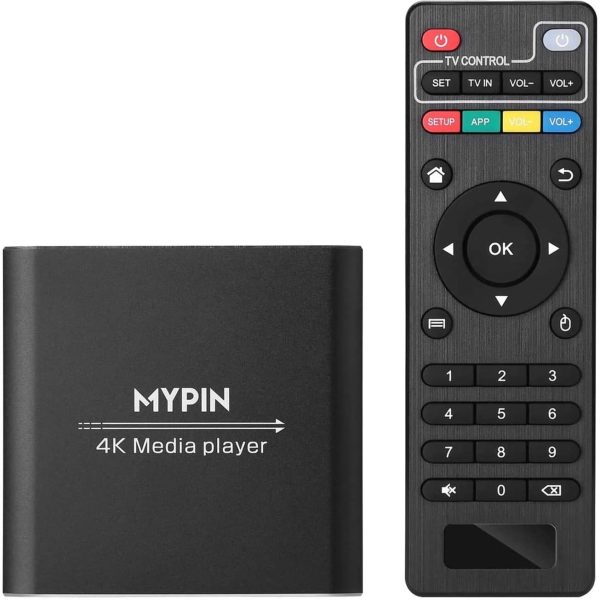 Медиаплеер 4K / цифровой MP4-плеер MYPIN для жестких дисков с пультом дистанционного управления